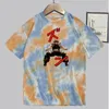 Herren T-Shirts Männer Tie Dye T-Shirt Yujiro Baki Hanma Baumwolle T-Shirt Kurzarm Grappler Fighting Fighter T-Shirt O-Ausschnitt Kleidung Geburtstagsgeschenk