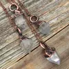 Pendentif Colliers NM39953 Herkimer Diamant Collier En Cristal Brut Boho Quartz Clair Pierre Naturelle Brute Électroformée Bohème Gypsy Elle22