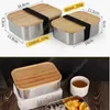 Lunch Boxes Bags Kitchen Storage Organization Kitchen, Dining Bar Home Garden 800ML Food Container Box With Bamboo Lid Stainless Steel Ben by sea 96pcs DAW459