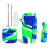 Tubi di fumo in vetro siliconico multicolore con set di scatole in silicone Pennello portatile per tubi di fumo Cucchiaio da 58 mm Contenitore per sigarette Contenitore per sigarette Regalo di compleanno ZL1101