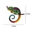 Grand lézard caméléon broche Animal manteau broche strass mode bijoux émail accessoires ornements 3 couleurs choisir