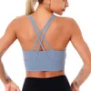 Kvinnors tankar Camis kvinnor Bra andningsbar fitness som kör sportfast färg toppar hög stretch stötbeständig underkläder backless gym sexig bråk