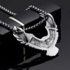 316L rostfritt stål örnvingar djurhalsband hängsmycken gotisk retro antik design silver mäns smycken