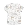 T-shirts Children's Round Neck T-Shirt Spring And Summer Short Sleeved Cartoon Print Blouse Small Size Medium Check ClothesT-shirts