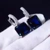 Vis à clip-on arrière 925 argent sterling artificiel Moissanite Emerald Green Tourmaline Pariba Ruby Clip Boucles d'oreilles avec des pierres rouges JewelryCli