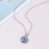 Trendy Diamond Gold Plated Devil Eyes jewelry Evil Blue Eye Necklace Pendant Necklace For Women