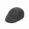 Berets Autumn Winter Men Cap Hats British Western Style Wool Advanced Flat Ivy Classic Vintage Striped Beret CapBerets