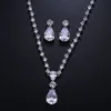 Emmaya Fashion Simple Cubic Zirconia Crystal Women Earrings Necklace Set For Brides Wedding Costume Jewelry Set 220726