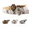 Belts Women's Circle Buckle PU Leather Belt For Women Leopard Snakeskin Zebra Print Teen Student Waistband Waist FemaleBelts