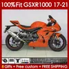 OEM-mässor för Suzuki GSXR-1000 GSXR 1000 CC K17 2017-2021 146NO.199 GSXR1000 17 18 19 2020 2021 GSX-R1000 1000CC 2017 2018 2019 20 21 Injektion Mold Body Orange Stock