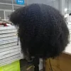 Bangs Perg Remy Indian afro Kinky Curly Human Hair Peruki dla kobiet w pełni maszyna wykonana naturalny kolor