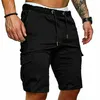 Hommes Shorts Homme D'été Bermuda Cargo Style Droit Travail Poche À Lacets Pantalon Court Casual Shorts Plus La Taille 220607