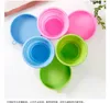 Outdoor sports portable silicone folding cup with lid water bottle travel telescopic cup business trip mouthwash cups B855