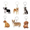 Keychains 개 매력 6pcs/set Keychain Animal Not 3d llaveros 귀여운 남자 친구 친구 선물 차 키 배낭 지갑 링키 체인에 열쇠 열쇠