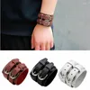 Link -Ketten -Mode -Lederarmband für Männer Armbänder Wide Multi -Layer -Armband -Manschette 22