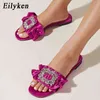 Nxy sandalen groen blauw open teen dames slippers mode platte hak kristal diamant glijbanen schoenen zomer buiten vakantie casual sandaal