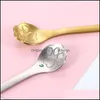 Spoons Flatware Kitchen Dining Bar Home Garden Cute Cat Paw Coffee Spoon Sugar For Tea Drop Delivery 2021 2Vtvn