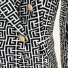 Damespakken Blazers High Street EST 2022 Designer Jacket Dubbele borsten Lion Knoppen Geometrische Jacquard Blazer