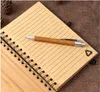 Cahier à spirale couverture en bambou en bois avec stylo étudiant bloc-notes environnementaux fournitures scolaires en gros SN4666