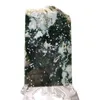 Decoratieve objecten Figurines groene kristal agaat plak geode plak minerale genezing reiki decoratie met houderdecoratieve decorativedecorat