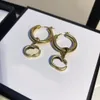 Orecchini di fascino dell'alfabeto dell'oro di moda Aretes Orecchini di design di lusso Gioielli da regalo per le donne