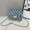 حقيبة صغيرة شهيرة حقيبة واحدة من رسول كتف واحد مصممة لتصميم Cowboy Checkerboard Link Bag 220426