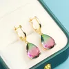 Stud Luxury Water Drop Pear Shaped Gemstone Earrings Zircon Women Accessories Silver Fashion Wedding EarringsStud Farl22