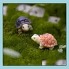 Décorations de jardin Patio Pelouse Maison Tortue Fée Miniature Mini Animal Tortue Résine Artificielle Artisanat Bonsaï Dh0Ny