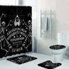 Funny Dancing Skeleton Magic Ouija Board Bathroom Shower Curtain Black Skull Spirit Bath Mats Rugs Witchy Halloween Home Decor 220429