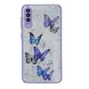 Belles coques papillon pour Iphone 14 13 Pro Max 12 Mini 11 X XR XS 6 7 8 Plus Bling Gitter Star Dur Acrylique Doux TPU Hybride Hit Couleur Clair Couverture de Téléphone Mobile Peau Arrière