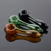 In Stock Colorful Smoking Pipe Pyrex Glass Oil Burner Pipe Bubbler Hand Spoon Pipes Mini Heady Free Type Portable Tobacco Tools Small Dab Rigs HSP01