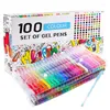 Gelpennen 100 stcs/set pen glitter kantoor school kunstartikelen kind doodling box Journal 040301gelgelgel