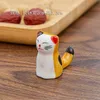 لطيف Cat Ceramic Chopsticks حامل الوقوف بشكل جيد تصميم ختم الرف رف رف رعاية الراحة بقية الأسلوب الياباني أدوات المطبخ المطبخ 20220513 D3