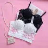 Mesh Camisole Top Female 3D Butterfly Decoration Perspective Fishbone Shapewear Underwear Sexy Gathering Bra Y911 220316