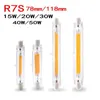 Super Bright Dimmable LED R7S Glass Tube COB Bulb Ceramics 78MM 118MM R7S Corn Lamp 15W 20W J78 J118 Replace Halogen Lampadas H220428