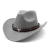 Classic Retro Men Women Wool Western Cowboy Hat Wide Brim Sun Hat Party Travel Outdoor Cap