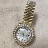 Lyxmode Klockor Herr Toppkvalitet 18k gult guld Diamanturtavla Bezel Klockor Automatisk herrklocka kvinna Armbandsur Multi stil