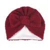 Neugeborenes Baby Feste Farben Bowknots Kinder Winter Beanie Hut Infant warme Kappen Kopfbedeckung Party Dekor Modezubehör