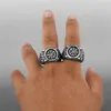 Rostfritt stål rune irländsk evig triangel keltisk knut ring juvel högkvalitativ antik forntida nordisk viking knut celt amulet ringar retro punk smycken