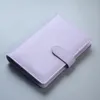 Macaron Color A5 A6 6 Ring Binder Pu Clip-On Notebook Leather Loose Leaf Notebook Cover Notebooks Journal Kawaii Stationery Sxjun8