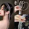 Fasce per capelli in cristallo di lusso per le donne Fasce per fiocco con nappe lunghe coreane Strass coreani Fascia per capelli Accessori per capelli per ragazze da sposa Regali