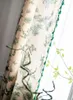 Rideau fini coton lin impression Turquoise rideaux semi ombrage cuisine rideau fenêtre flottante