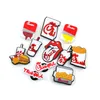 moq 100pcs hamburger di pollo fritto cola croc JIBZ 2D gomma morbida decorazioni per scarpe accessori zoccolo fibbie per scarpe charms per bambini bomboniere sandali bigiotteria