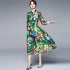 Sıradan Elbiseler Moda Yaz Tatil Şifon Elbise Tasarımcısı Pist Kadınlar Yay Yolu Gül Çiçek Baskı Pembe Boho Mii Dresscasual