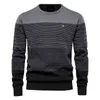 Herren Herbst Cotton Slim O-Neck Pullover 2022 Modes Patchwork Classic Striped Pullover Herren Casual Long Sleeve Pullover S-3XL L220801