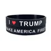 Favore di partito RIPRENDI L'AMERICA Braccialetto in silicone Bracciale da uomo in gomma rossa blu Power Gioielli di moda Trump Support Band Gift