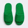 2022 Slippers Sandals Women Slides Fabric Rubber Fur Cotton Estole Extole Green Sway Slipper Wedge Fluffy Resort Sliders Sliders Sandal Size 35-41