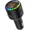 블루투스 5.0 EDR 자동차 FM 송신기 무선 핸즈프리 통화 MP3 플레이어 7 색 RGB 조명 2 USB 빠른 충전 자동차 액세서리