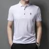 Estate Uomo Polo Manica corta Solido Camicia casual maschile Filamento di viscosa di alta qualità Abbigliamento uomo Polo per il tempo libero AG208 220614