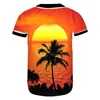 Adam Sıradan Hindistan Cevizi Ağacı Tshirt Giyim Satıyor Erkek Tshirt 3D Baskılı Yaratıcı Gün batım Beyzbol Gömlek Damlası 220623
